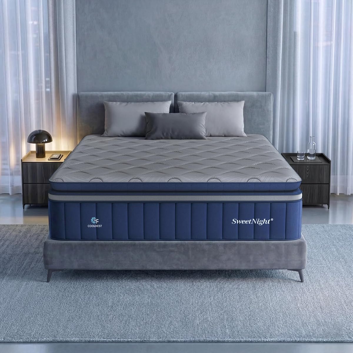 CoolNest Hybrid King Size Mattress 14 Inch, Cooling Pillow Top