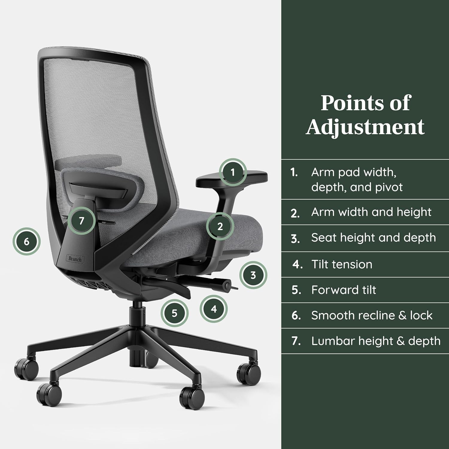 Ergonomic Chair Pro - Mesh Office Chair with 14 Points of Adjustment - Height, Depth & Tilt Adjustable - 5D Armrests - Forward Tilt, Smooth Recline, and Lumbar Support - Boulder