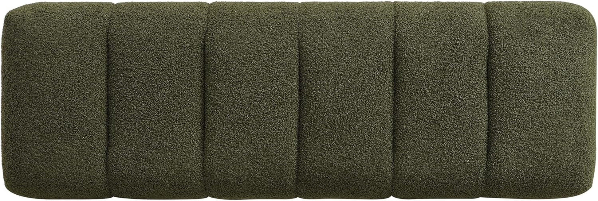 Manila 50" Boucle Fabric Dining Bench, Rectangular Upholstery Ottoman Bench, Bedroom End of Bed Footstool, Living Room Extra Seat Footrest, No Assembly Needed, Jungle Green