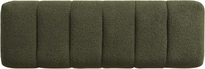Manila 50" Boucle Fabric Dining Bench, Rectangular Upholstery Ottoman Bench, Bedroom End of Bed Footstool, Living Room Extra Seat Footrest, No Assembly Needed, Jungle Green
