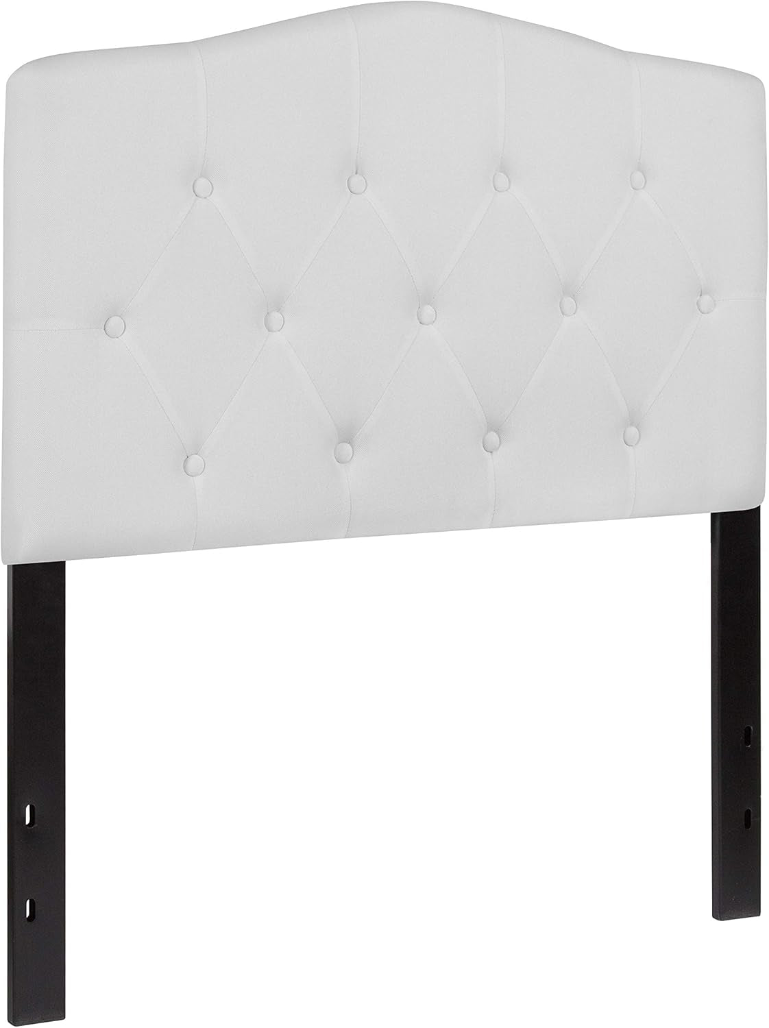 Cambridge Tufted Upholstered Twin Size Headboard in White Fabric