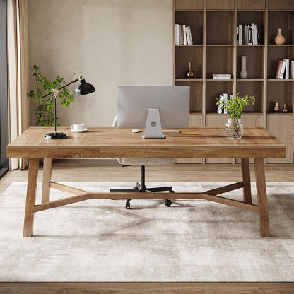 Tribesigns 71-Inch Executive Desk, Farmhouse Computer Desk for Home Office
