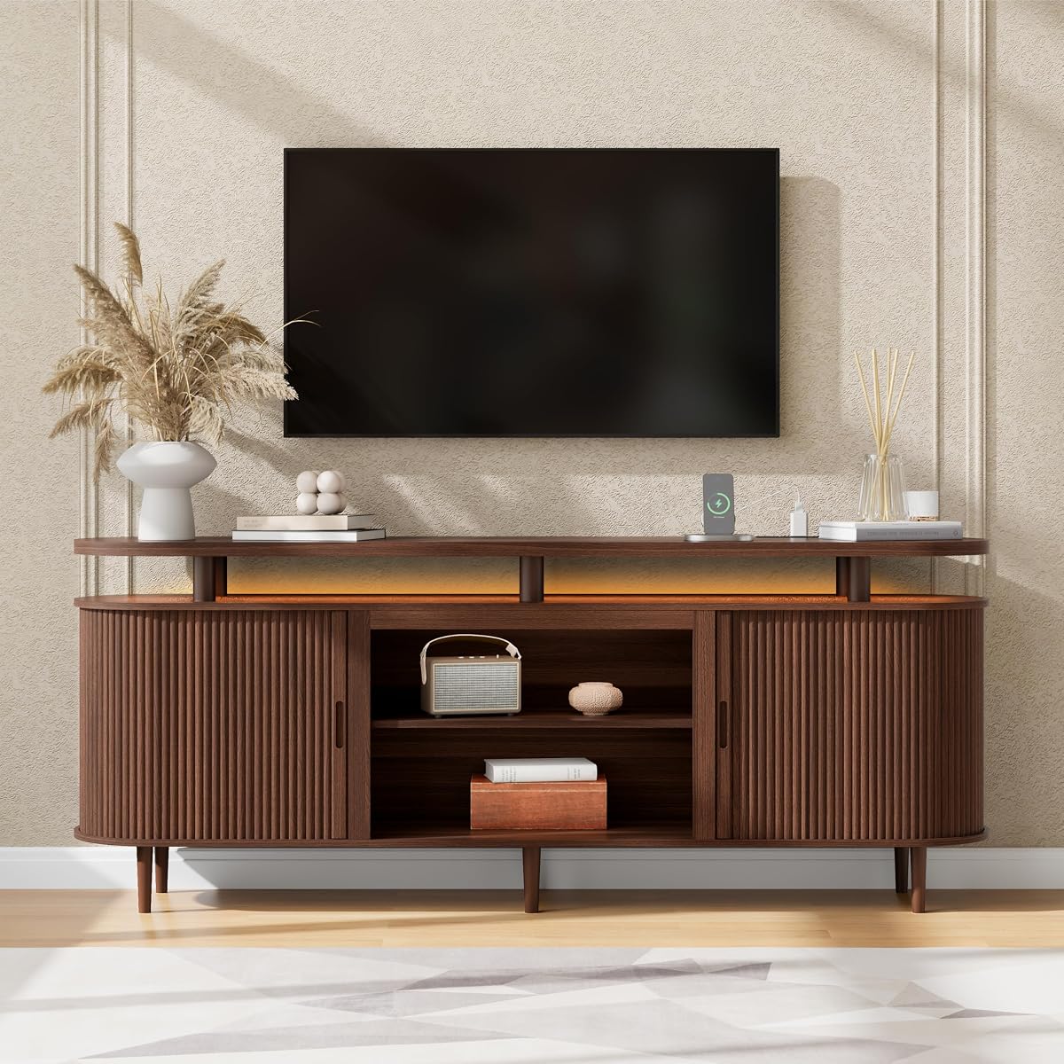 70" Fluted TV Stand for TVs Up to 80"