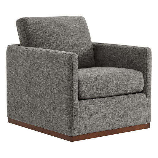 CHITA Swivel Accent Chair, FSC Certified Wood Frame, Fully Assembled, Grey