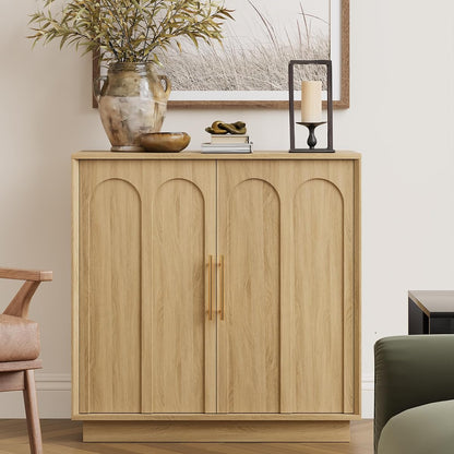 31.5" Sideboard Buffet Cabinet with Storage,Oak