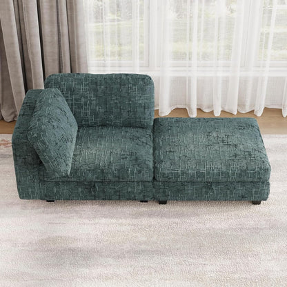 Comfy Chenille Upholstered Reversible Storage Chaise Lounge Indoor for Living