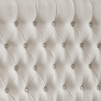 Upholstered Tufted Button Linen Fabric Headboard,Comfortable Fashional Headboard King/Ca King Size,Ivory