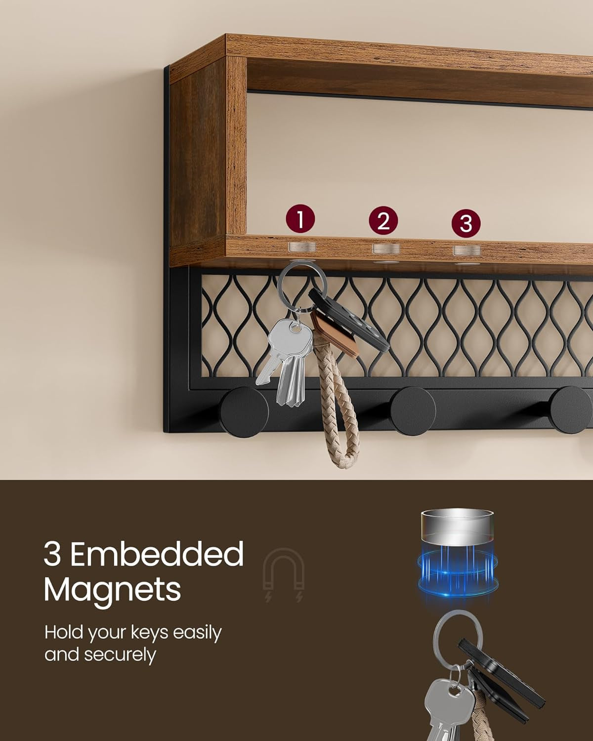 Coat Rack Shoe Bench Set, Hall Tree with Bench, Entryway Furniture, Multifunctional, Dot Coat Hooks, 2-Tier Shoe Rack, Industrial Style, for Entryway, Hallway, Rustic Brown ULCR073K01