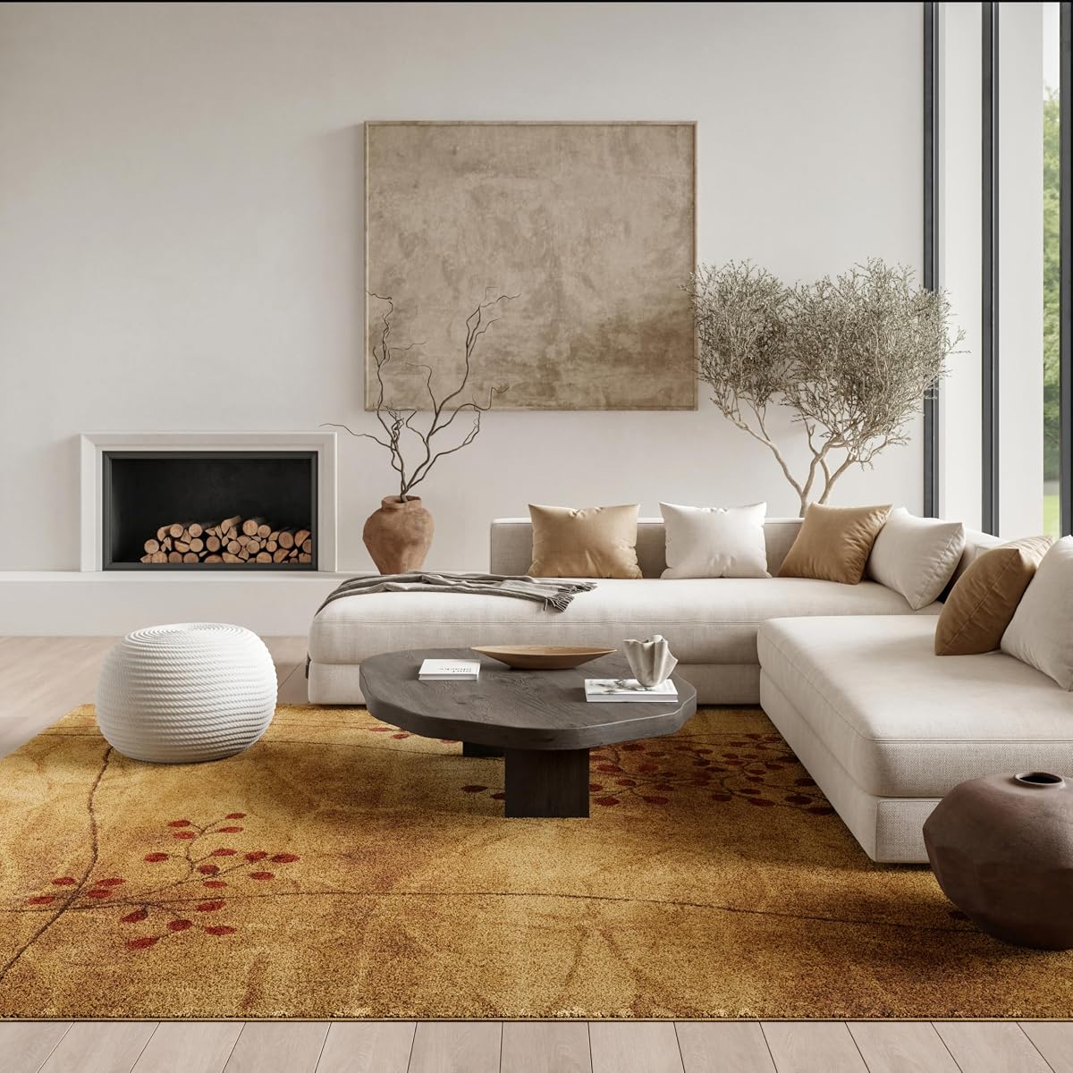 Home Somerset Latte 6'7" x 9'7" Area Rug - Easy Clean, Non Shedding, Bed Room, Living Room, Dining Room, Kitchen (7' x 10')