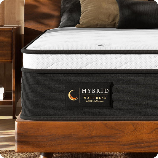 Firm Queen Mattress 12 Inch - Hybrid Mattress for Spinal Alignment