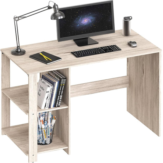 38-Inch Home Office Computer Desk with Shelves, Maple