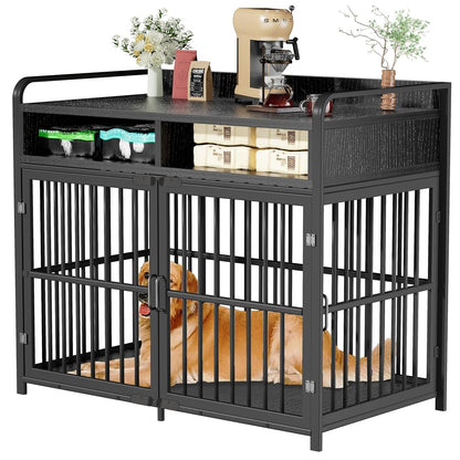 Large Dog Crate Furniture with Drawers Storage