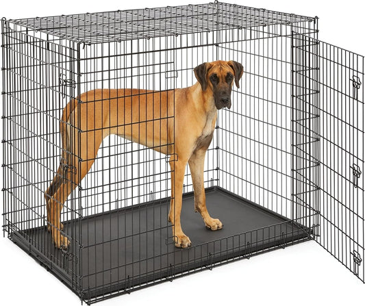 Solutions by Midwest 54-Inch Double Door Crate, Giant Breed Dogs, 100+ lbs