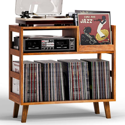 Record Player Stand with Vinyl Storage Turntable Stand