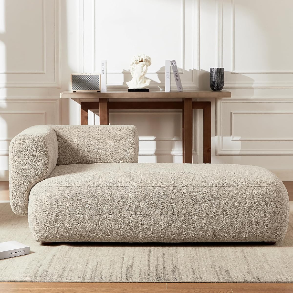 Upholstered Chaise Lounge Indoor for Living Room Bedroom Office Chaise Lounge