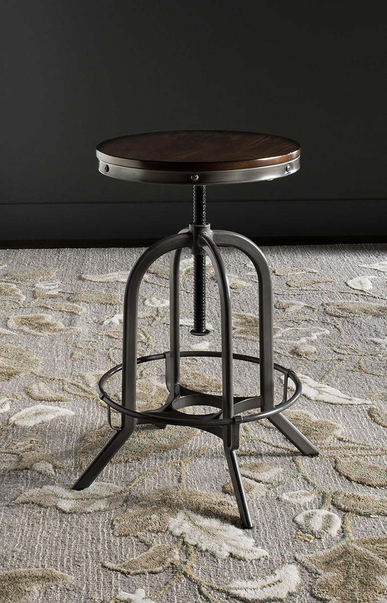 Safavieh Home Collection Wildomar Burnt Oak Swivel Stool