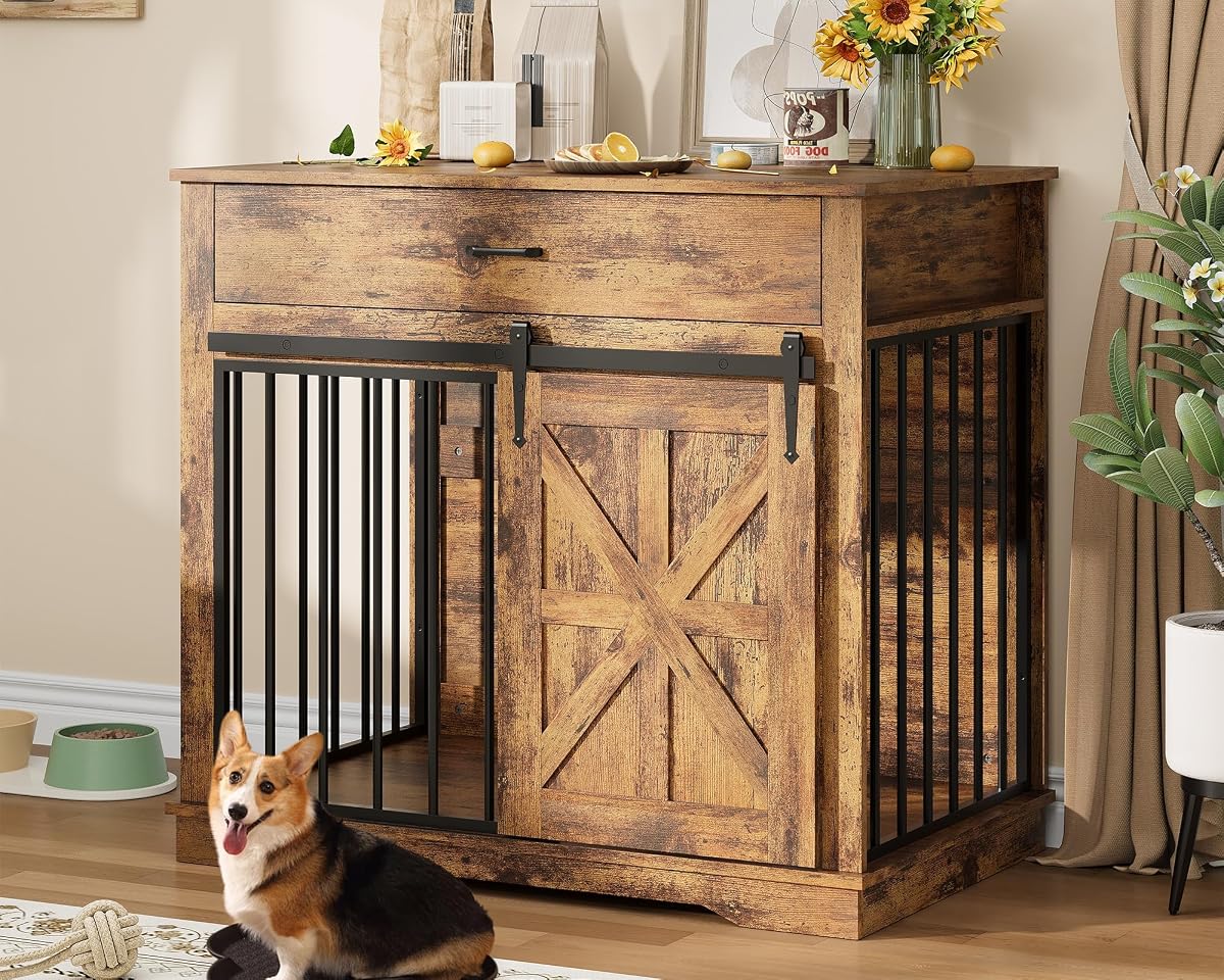 37.8" W Dog Crate Furniture for Small/Medium Dogs