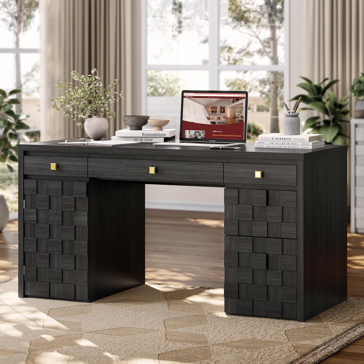 58" Executive Desk with Drawers