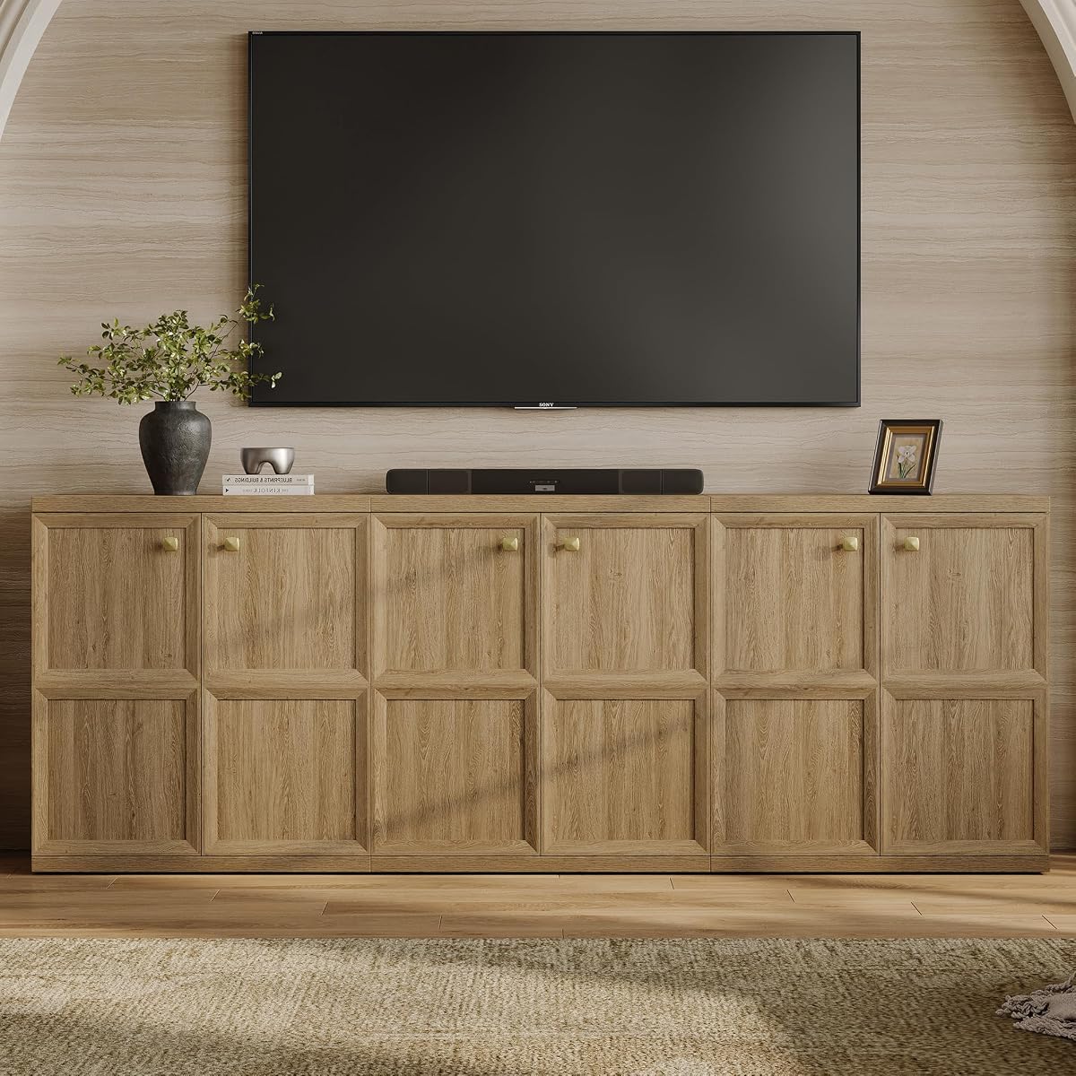Buffet Cabinet with Storage, 92.7"W Modern Credenza for Living Room