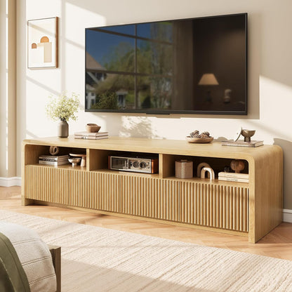 70" Fluted TV Stand with 4 Deep Drawers