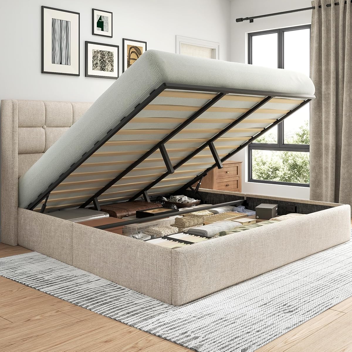King Size Lift Up Storage Bed Frame