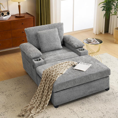 Oversized Accent Chair with Ottoman