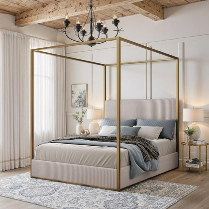 Queen Size Metal Canopy Bed Frame
