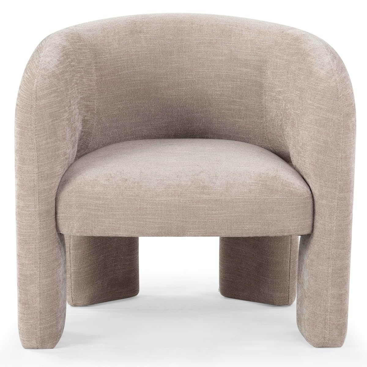 SAFAVIEH Couture Collection Tamlyn Modern Light Brown Performance Fabric Accent Chair (Fully Assembled)
