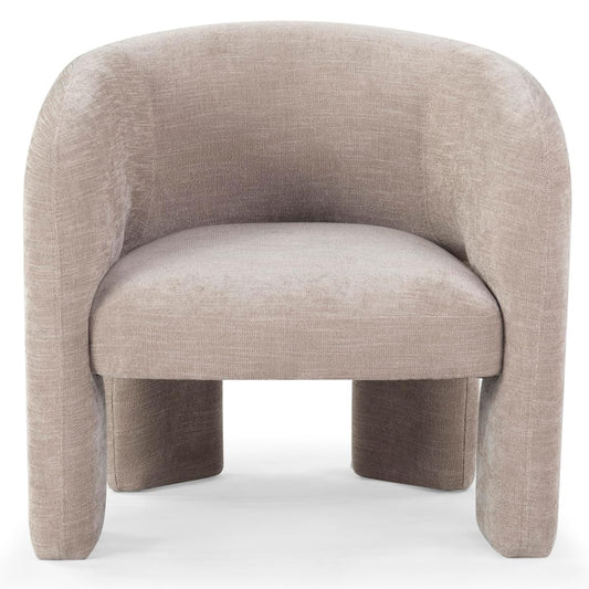 SAFAVIEH Couture Collection Tamlyn Modern Light Brown Performance Fabric Accent Chair (Fully Assembled)