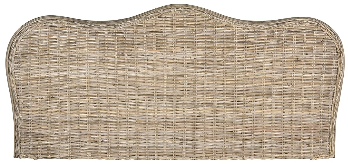 SAFAVIEH Furniture - Imelda Rattan Full Headboard - Grey - Rattan - Coastal Woven Design - Ideal for Bedroom (SEA8027A-F)