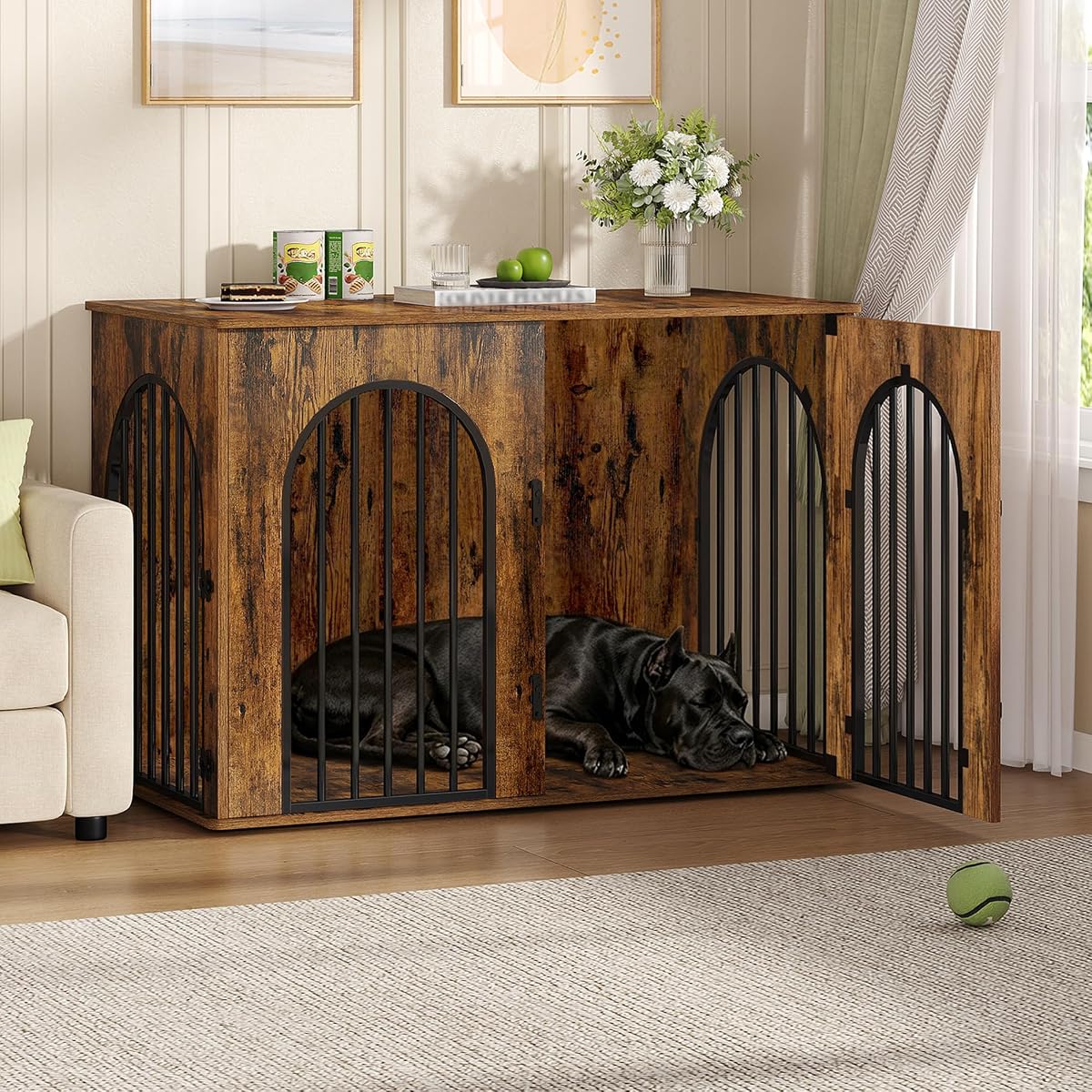 46.5 in Dog Crate Furniture,Dog Kennel Indoor for Medium/Large Dog