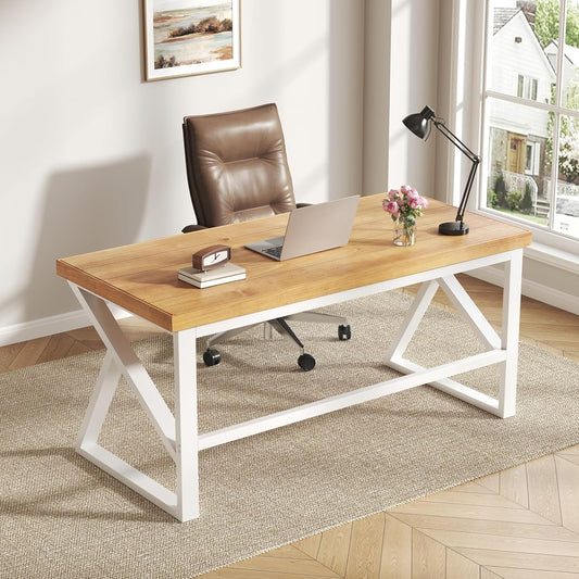 Solid Wood Computer Office Desk Small Writing Desks for Home 47 Inch