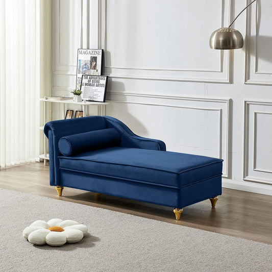 GDFStudio Upholstered Chaise Lounge Chair Indoor with Storage