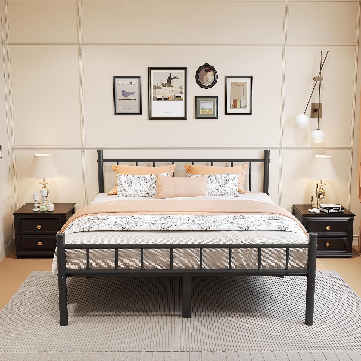 Metal Bed Frame, 14Inch Full Size Bed Frame with Storage Space