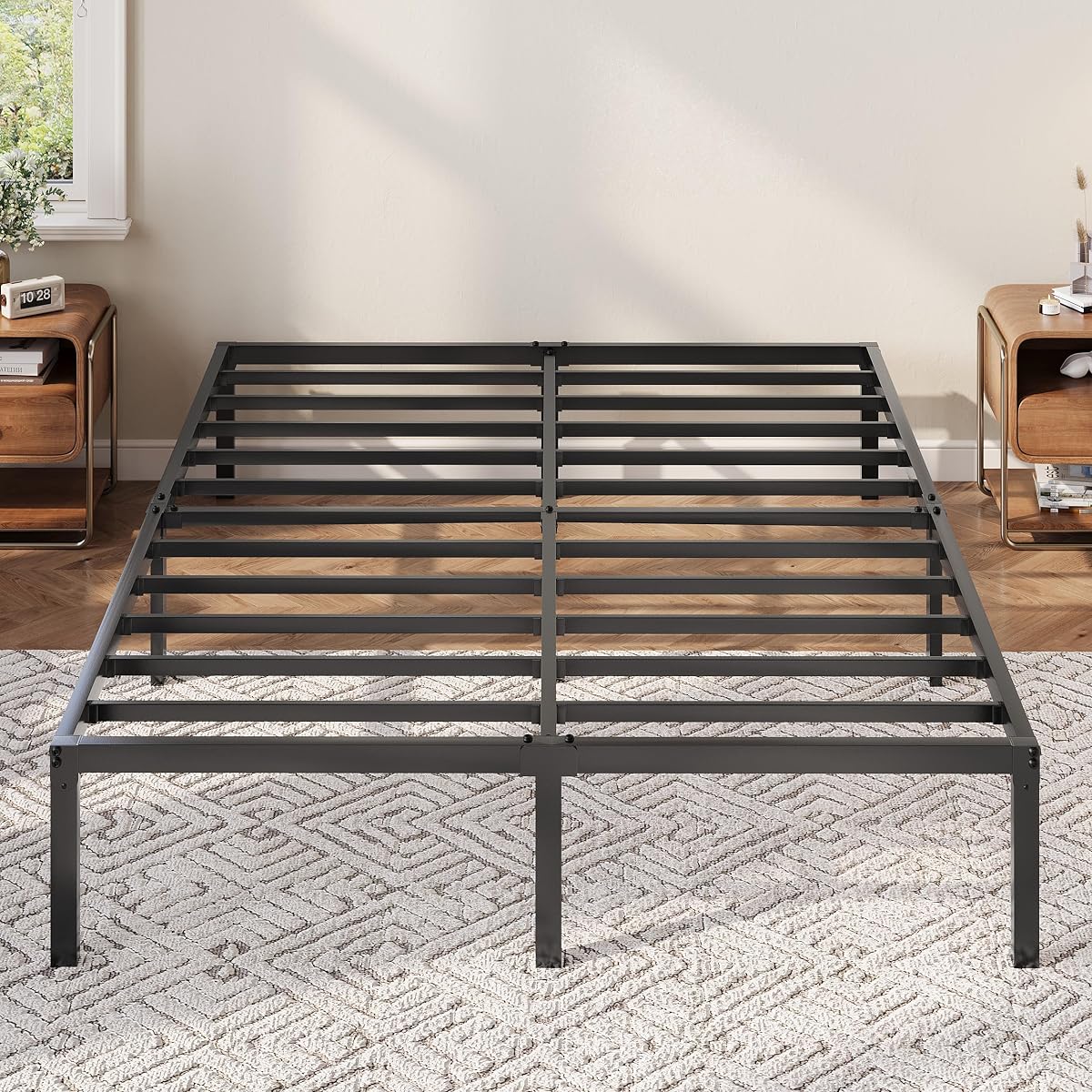 Black Full Size Bed Frame with Storage