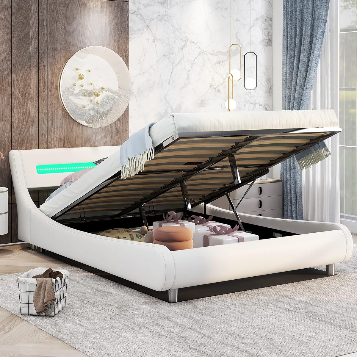 Full Size Bed Frame for Bedroom Full Size Low Profile Upholstered Platform Bed