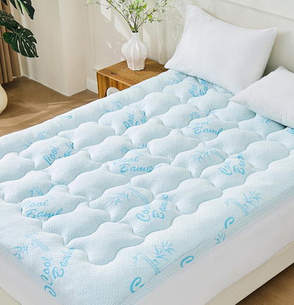 Queen Mattress Topper, Cooling Gel Memory Foam Topper for Hot Sleepers
