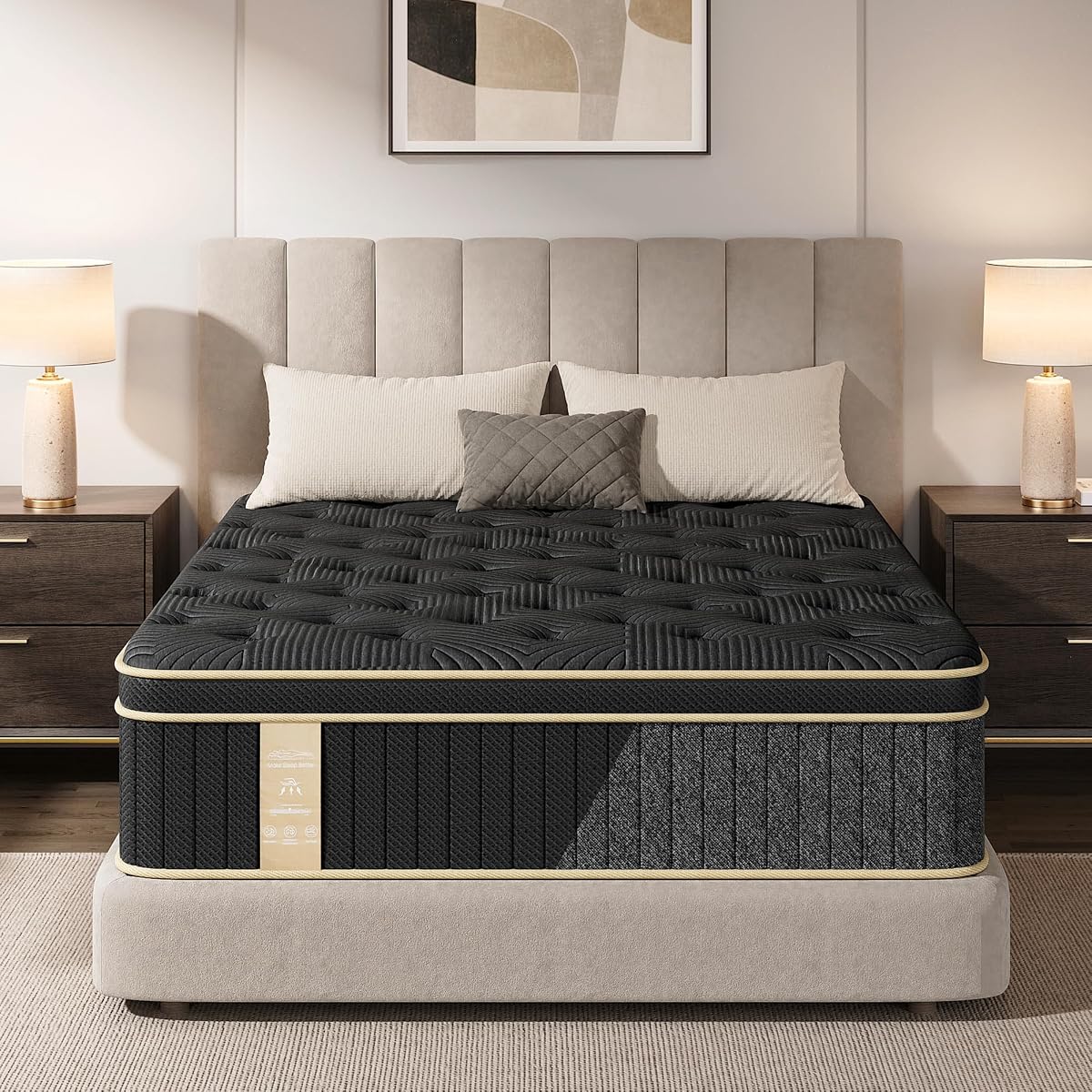 Mattress Queen Size, 12 inch Queen Hybrid Mattress in a Box, Medium Firm