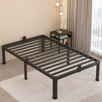 18 Inch Twin XL Bed Frames with Round Corner Leg Mattress Slide Stopper