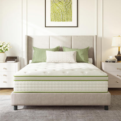 Queen Mattress 10 Inch Hybrid Memory Foam Mattress in a Box with Individual Pocket Innerspring for Motion Isolation & Pressure Relief, Edge Support, Medium Firm