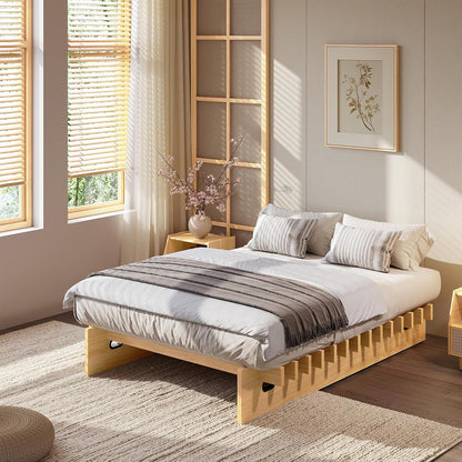 Full Size Wood Platform Bed Frame - Easy Assembly in Minutes