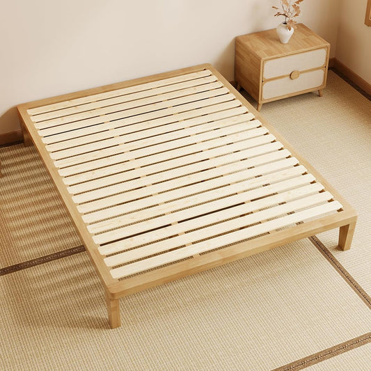 IOTXY Queen Platform Bed Frame - 12" Solid Wood Mattress Foundation Base