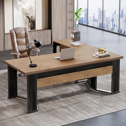 70.86" Executive Desk with Mobile File Cabinet