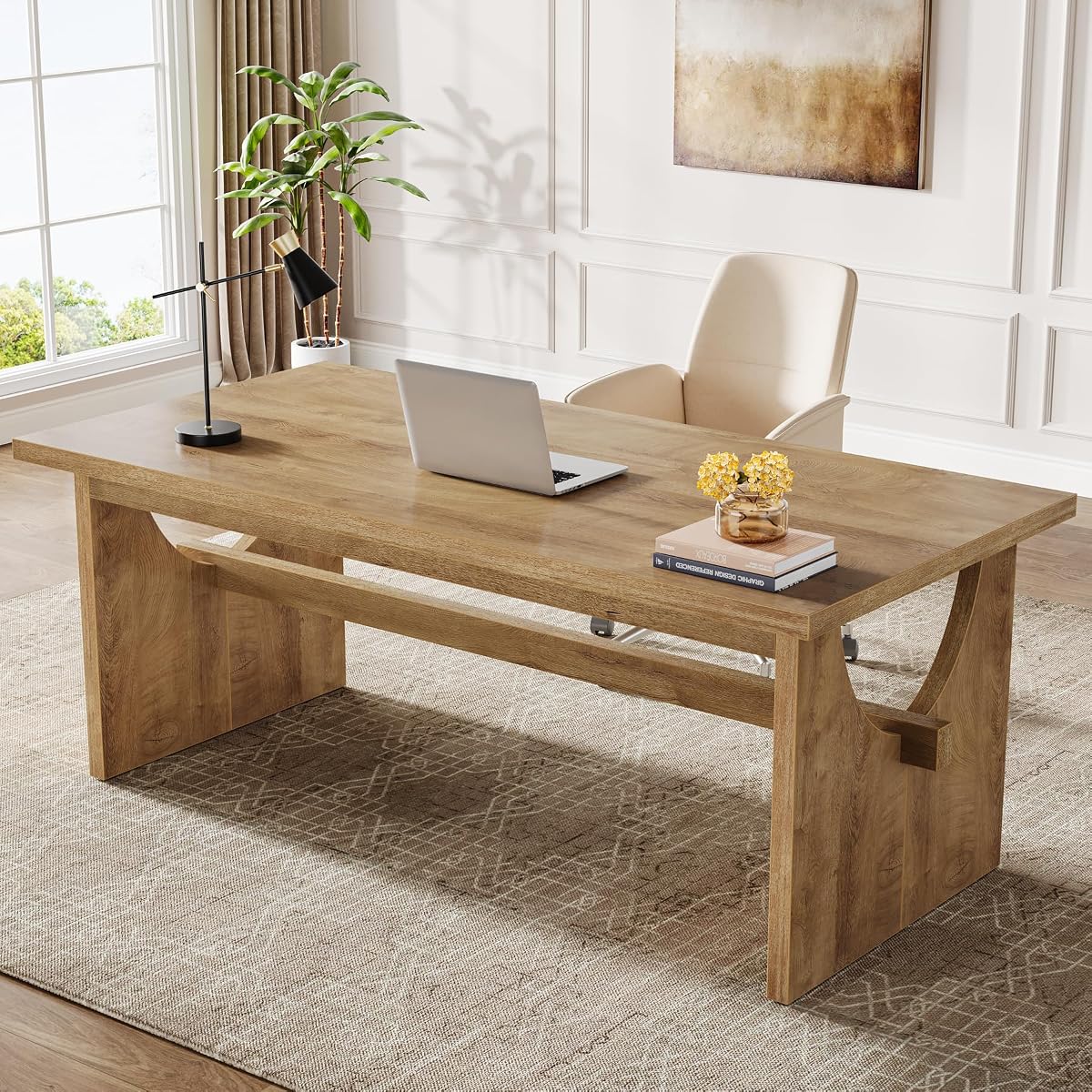 Tribesigns Executive Office Desk, 63-Inch Farmhouse Computer Desk