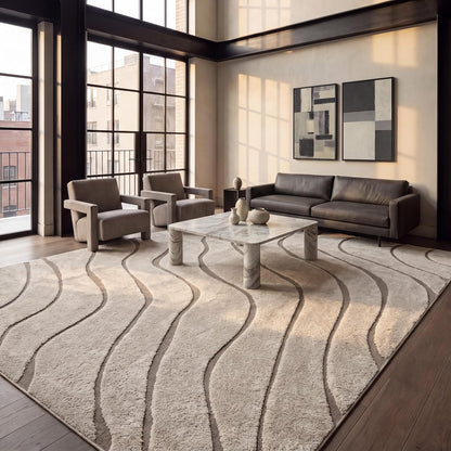 SAFAVIEH Florida Shag Rug 9'x12', Soft Plush Cream & Beige SG472-1113