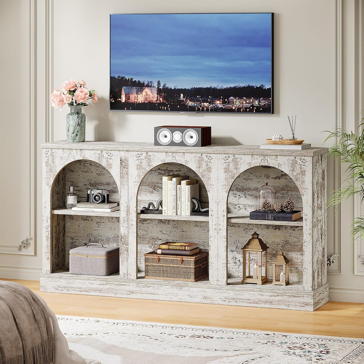 63-Inch Arched Tall TV Stand for 55/60/65 Inch TVs