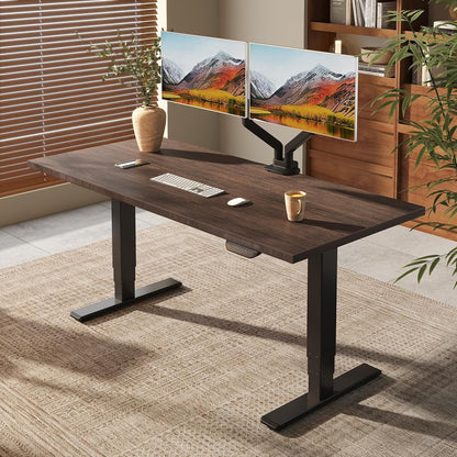 FLEXISPOT E6 MAX Bamboo 55x28 Inch Dual Motor 3-Stage Heavy Duty Standing Desk