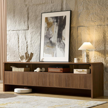 70" Modern Curved TV Stand with Storage for TVs Up to 80"