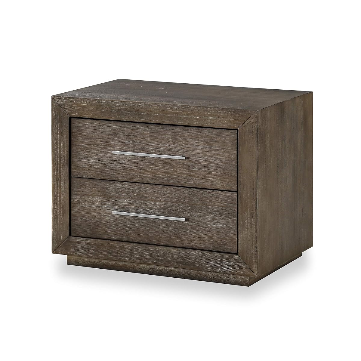 Solid Wood Nightstand, 2-Drawer with USB, Melbourne - Dark Pine