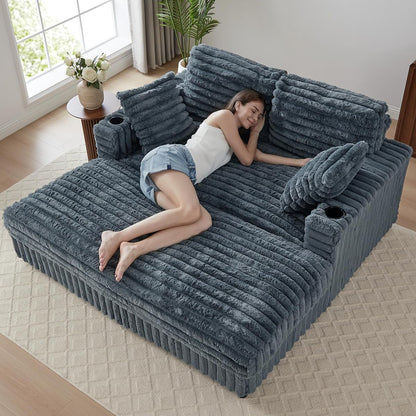 60.43'' Oversized Chaise Lounge Chair Indoor, Grey